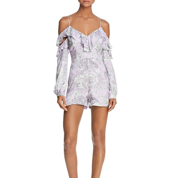 Bardot Pants - Bardot Womens Romper Floral Purple Size 6/S NWT